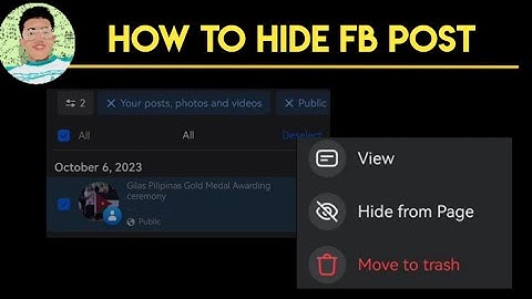 How to hide FB Page Post from your timeline