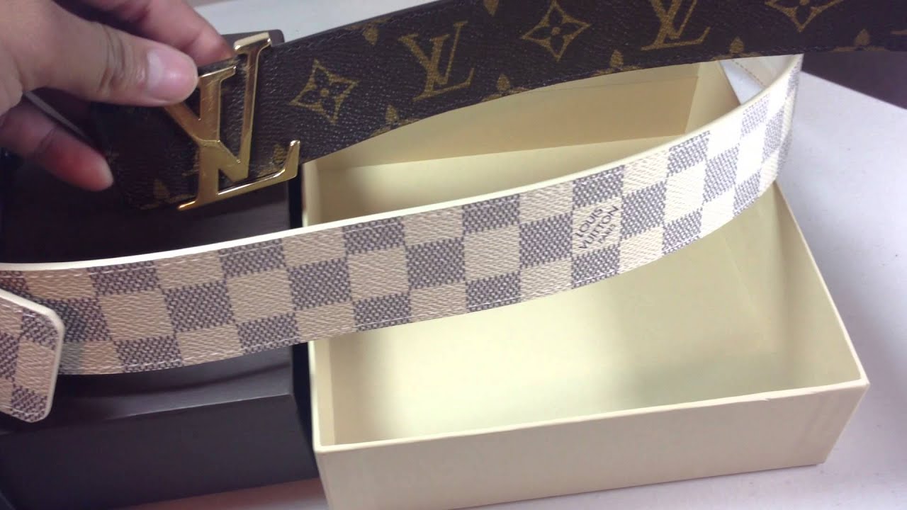 LV Belt Unboxing (Damier Azur) - YouTube