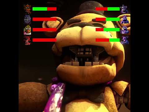 FNAF Toxic animatronics destroy Freddy Fight with Healthbars