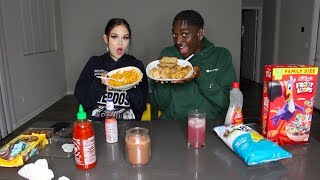 MUKBANG WITH MY ROOMIE MAGGIE LINDEMANN!!! (SPILLING TEA)