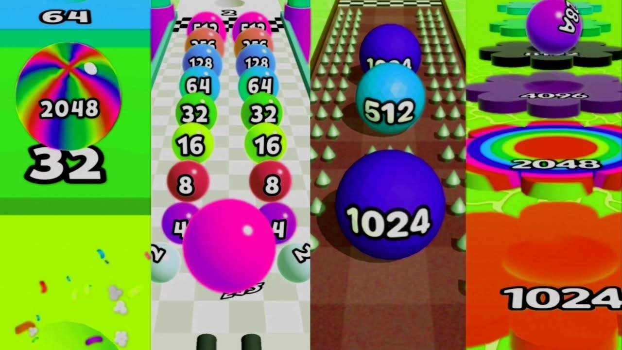 (4) 🎮⚽🏃 Ball Runner games Compilation Multy challenge GAMES