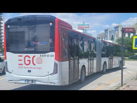 Otokar Kent LF.Bol Motor sesi ile yolculuk videosu.Filo numarası 26-251