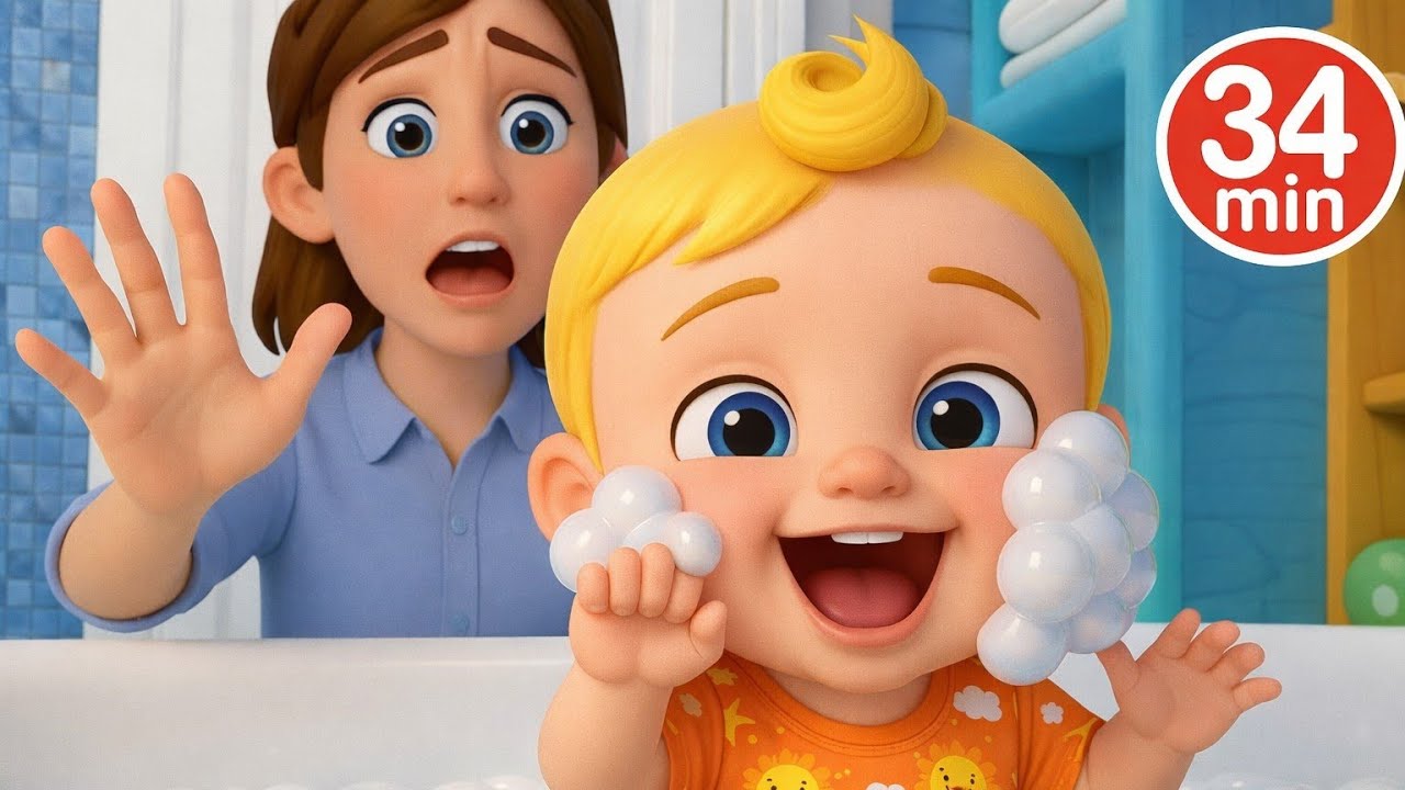 Baby Bath Time | nursery rhymes for kids | fun cartoon songs | learning video | bhoobhookids