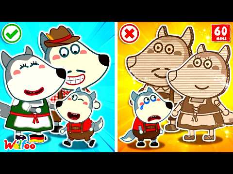 Wolfoo Geschichte 🐺 Echte Eltern vs. Papp-Eltern: Wer ist besser? 📦 Wolfoo Familiengeschichten