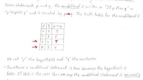 Discrete Mathematics - The Conditional Statement and Operator