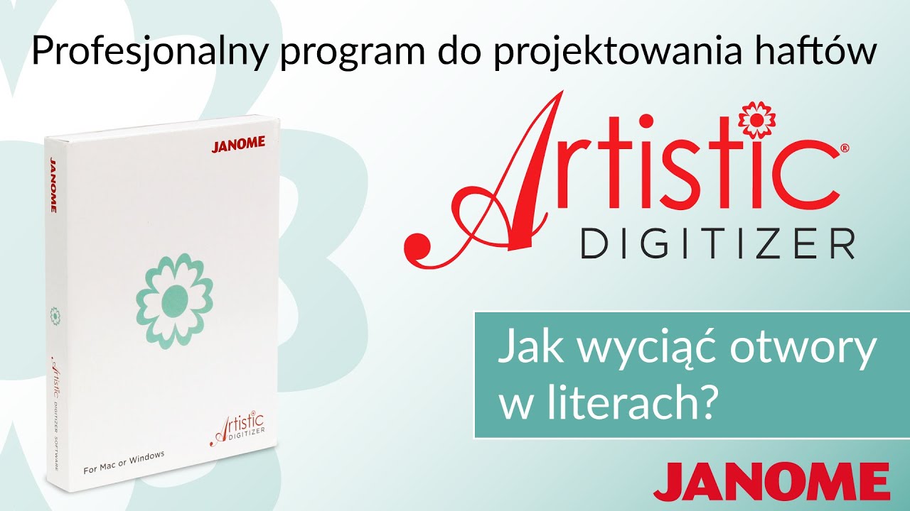 Wycinanie otworów w elementach po automatycznej zamianie na haft w  Janome Artistic Digitizer