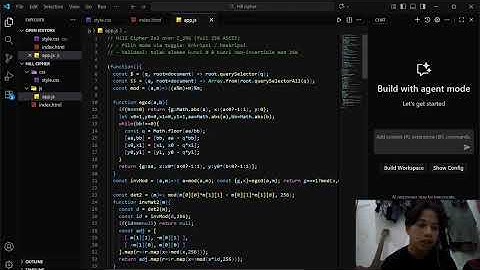 Membuat Aplikasi Kriptografi metode Hill Cipher Menggunakan HTML, CSS, & Java Script