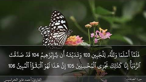سورة الصافات كاملة مكتوبة ومسموعة بصوت القارئ احمد الحراسيس