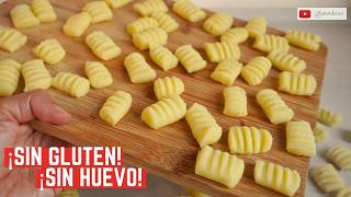 🧽SÓLO DOS INGREDIENTES: ÑOQUIS SIN GLUTEN Y SIN HUEVO ¡DELICIOSOS!