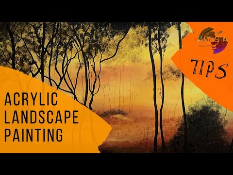 Acrylic Landscape Painting & Tips - YouTube
