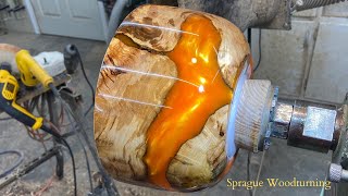Woodturning - The Pumpkin Orange Maple Burl