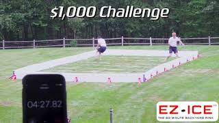 EZ ICE Backyard Rink Installation in Under 5 Minutes!!! Unofficial World Record!