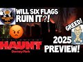 SIX FLAGS GREED! - HALLOWEEN HAUNT PREVIEW 2025 - DORNEY PARK WALK THRU - SCARE ZONE BUILDS LAY OUT