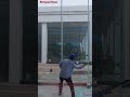 Man Smashes Giant Glass Door Safely! 🚪💥 #DIY**