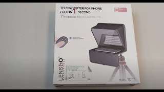 Lensgo teleprompter TC7S from Amazon unboxing cell phone smartphone tripod reading lens camera