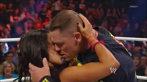 John Cena And AJ Lee Kiss 11-19-12