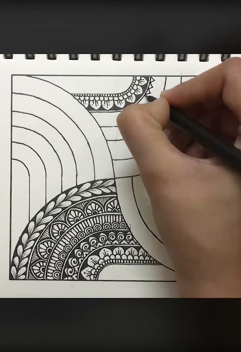 Beautiful Cute Girl Swinging Mandala Drawing