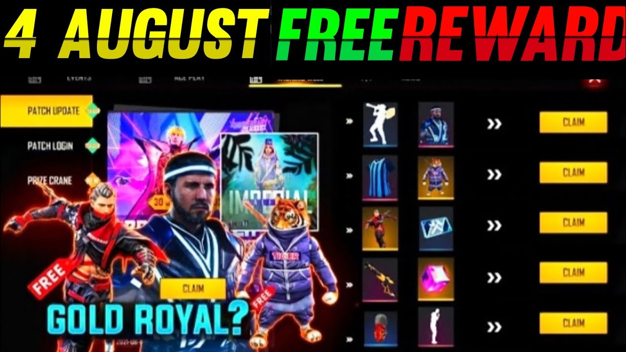 Free Reward😱: OB29 Patch Update in free fire || 4 August Update in free fire || 4 anniversary event