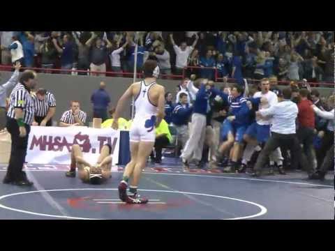 Evan Toth S Last Match Pin Gives Detroit Catholic Central 2013 Team Wrestling State Title Youtube