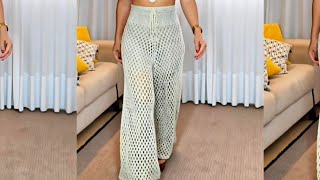 Calça  de crochê  modelagem perfeita 