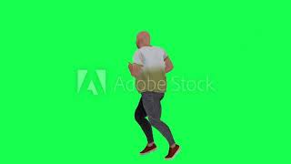 Bald Fat Man Running In Circle On Green Screen Buy In Telegram Bio