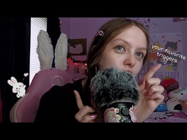 ASMR my subscribers favorite triggers ♡ (mic & camera brushing, whispering, tapping, etc.)