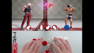 Instant QCB from Crouch Block in KOF XV #HitBox #HowToHitBox #KOF #KOFXV #Leverless #SOCD