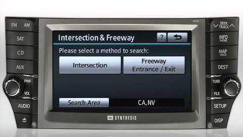 2011 Avalon Navigation - Destination Screen