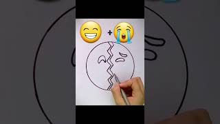 😁+😭=?Emoji Art# #Youtubeshorts #Art #Emojidrawings