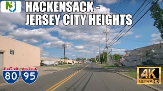 Driving Hackensack to Jersey City Heights, NJ via I-80 & NJ Turnpike (I-95) in 4K