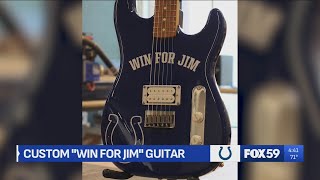 Custom "Win for Jim" guitar made in honor of late Colts owner Jim Irsay