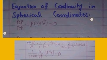 Equation of Continuity in Spherical Coordinates @MBMATHEMATICS