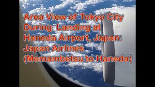 Area View of Tokyo City During  Landing at Haneda Airport, Japan: Japan Airlines