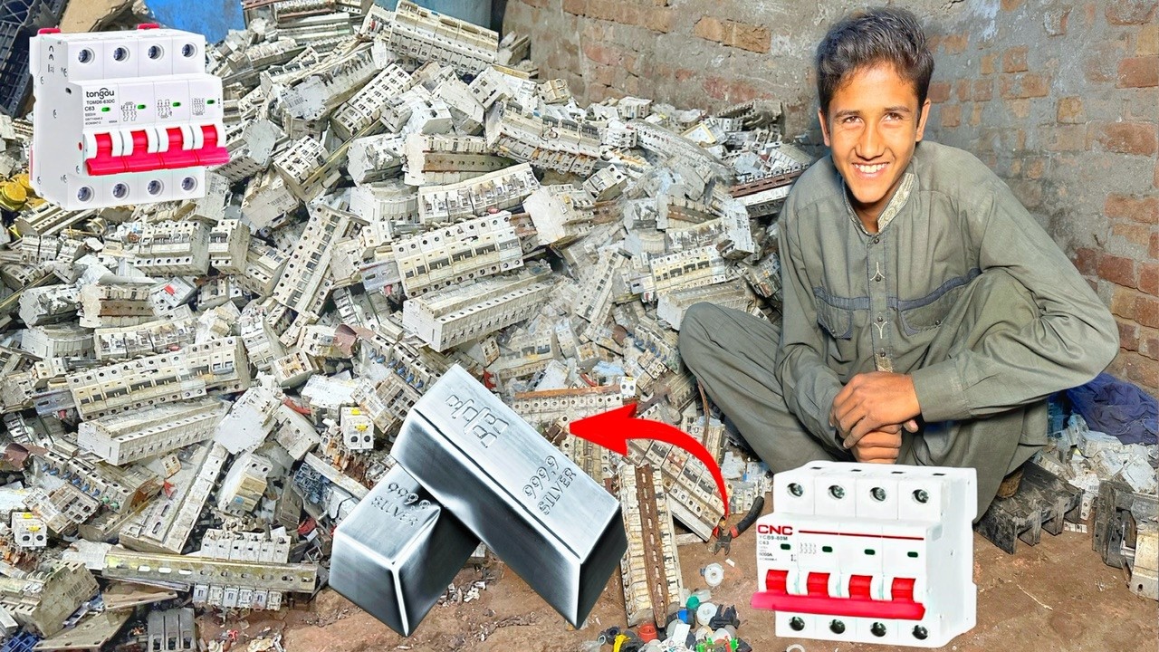 Unbelievable Method! 99.9% Pure Silver Extracted From 800Amp Waste Circuit Breakers 