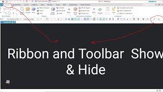 NX Ribbon and Toolbar Show Hide tool bar hide and show nx toolbar kaise show kare Nx desktop setting