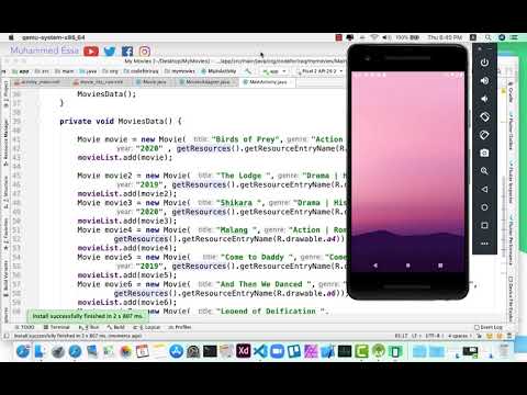 70   Android Studio Movie project RecyclerView & setImageResource