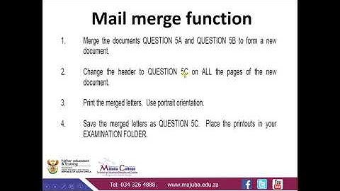 Computer Practice N5 (Mail Merge Function - Merge the Documents) - Mr. B. Ndlozi