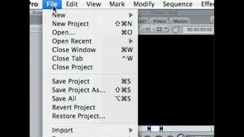 Creating a New Sequence in Final Cut Pro 5