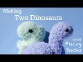 How to Make 2 Types of Fuzzy Sock Dinosaurs | T-Rex and Brachiosaurus