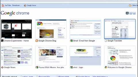 Google Chrome: The New Tab page