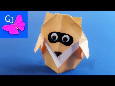 Как сделать оригами енота из бумаги