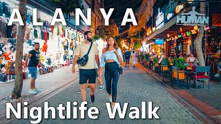 Alanya Nightlife City Center Walking Tour Turkey 4K🇹🇷