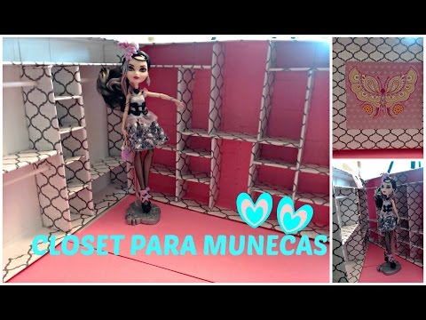 Como hacer un closet para muñecas ever after high monsterr ... Roperos para barbie