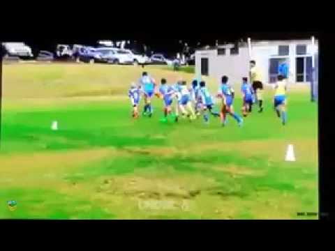 The world’s biggest seven-year-old scores stunning try