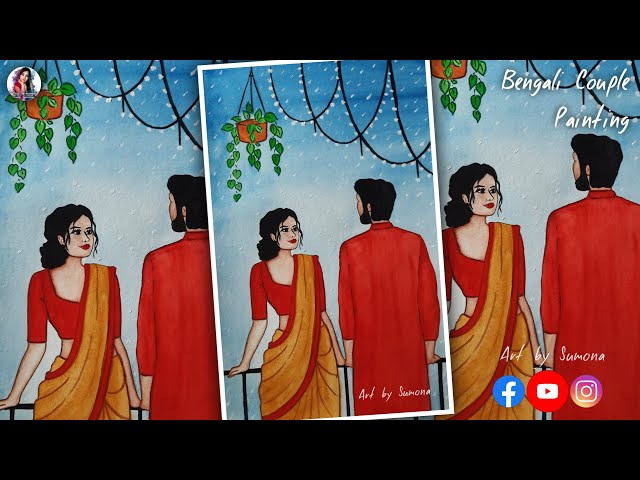 HAND PRINTED BENGALI CUTE COUPLE KULO ART