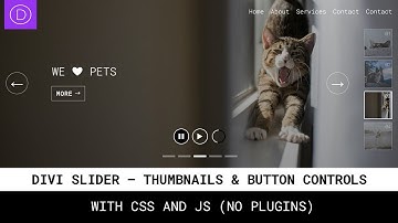Divi slider with play/pause/loader controls and pagination images. (No plugins and responsive)