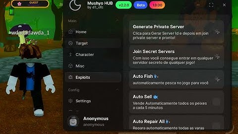Script MushYO | Moon Hub | Fling, Auto Fish, Auto Sell, Auto Repair, Troll Animations and more...