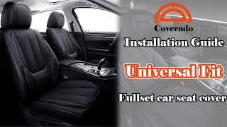 COVERADO | Fullset Car Seat Cover Installation | Waterproof Leather Seat Protection| Universal Fit