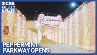 Milelong holiday display Peppermint Parkway now open at Circuit of the Americas