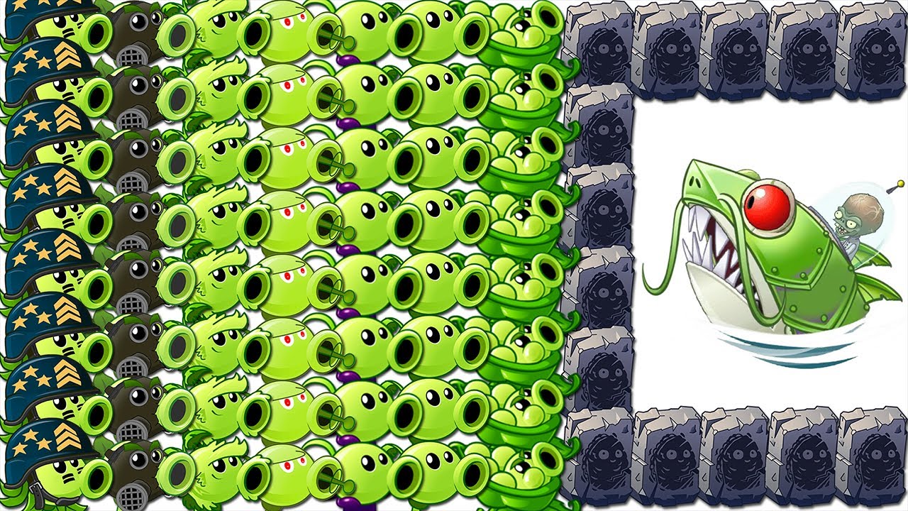 PvZ 2 All GREEN PEA Plants LEVEL 999999 Attack Final Boss Fight ...